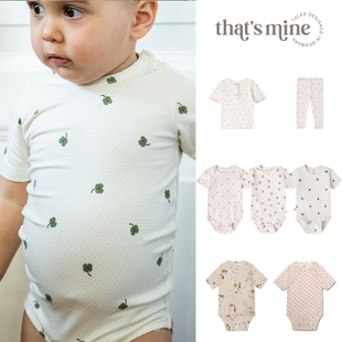 春夏短袖 上新That 26新款 Mine 宝宝新生儿包屁碎花哈衣婴儿上衣