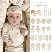 包屁衣连体衣裤 Konges Slojd婴儿宝宝新生儿男女童侧开长袖 子胎帽