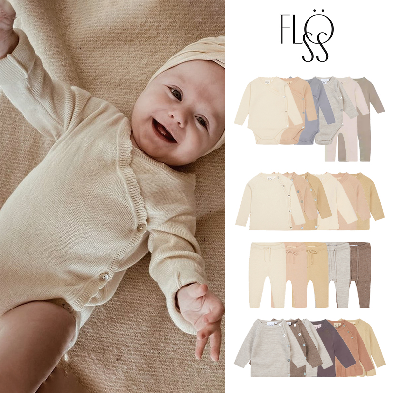 Floess 经典新款纯色有机棉婴幼儿童包屁衣连体衣纯棉保暖百搭