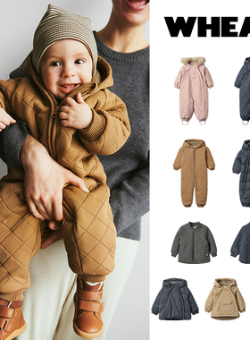 丹麦Wheat 25AW新款儿童滑雪服夹棉连帽连体夹克棒球服男女秋冬