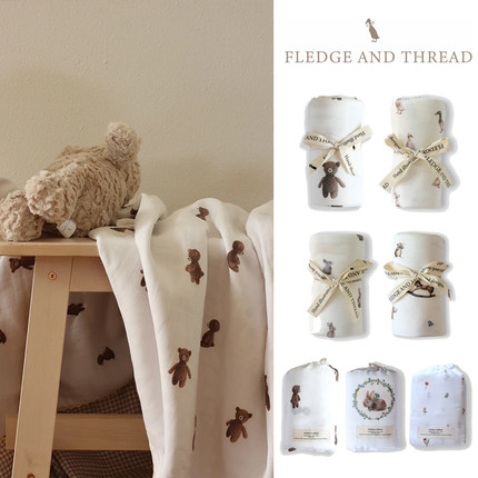 澳大利亚Fledge and Thread现货婴幼儿童弹力纯棉包巾包被纱布巾