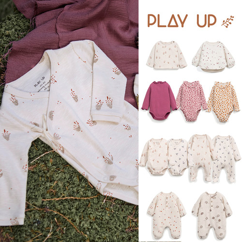 Play up AW25秋冬婴幼儿童新款印花新生儿包屁衣连体衣哈衣爬服