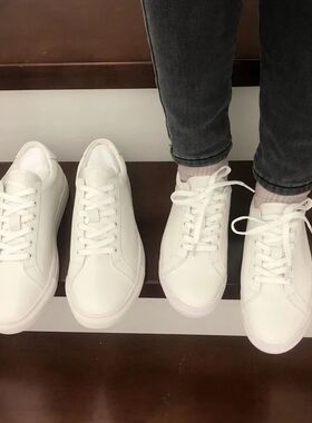 冷淡风CP小白鞋！男女春季休闲运动鞋玩美J简情侣款板鞋真皮鞋子