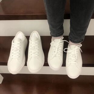 冷淡风CP小白鞋！男女春季休闲运动鞋玩美J简情侣款板鞋真皮鞋子