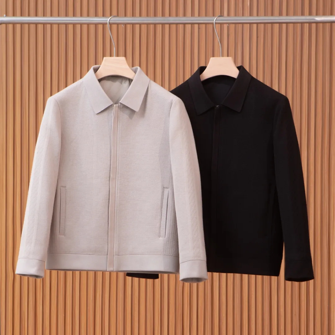 针织羊毛夹克保暖短款外套夹克