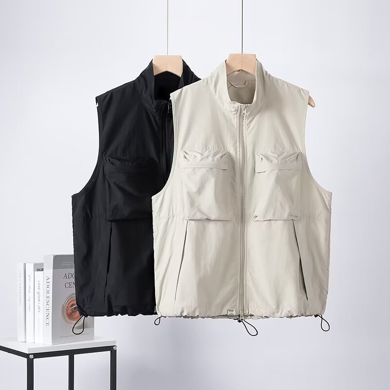 立领工装户外多口袋工装马甲背心