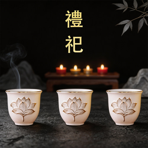 祭祀酒杯供奉陶瓷酒盅测试推荐