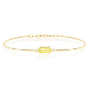 YI COLLECTION 18K 鲜艳黄色金绿宝石与钻石手镯