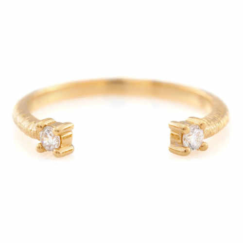 YI COLLECTION 珠宝 14K 钻石开口戒指 百搭