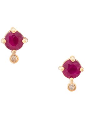 Yi Collection珠宝 18K 彩色宝石与钻石耳钉（可单只售卖）