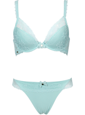 SELMARK欧洲进口美背三角杯蕾丝文胸透气T型内衣裤套装 夏3101504