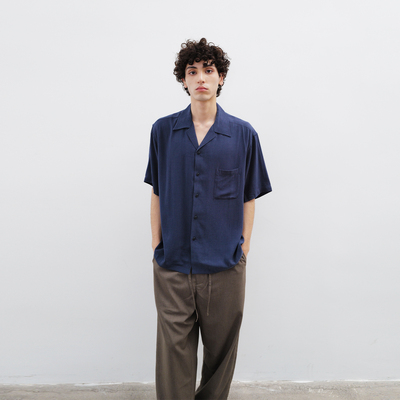 1533超细莱赛尔天丝短袖衬衫