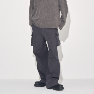 阔腿1533 百搭休闲裤 HUNTINGOLD立体剪裁宽松休闲baggy口袋工装 裤