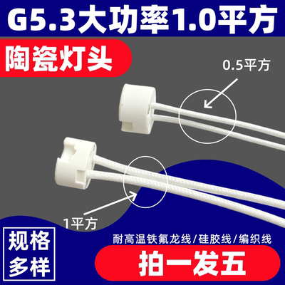 耐高温1.0m²大功率G5.3陶瓷灯头
