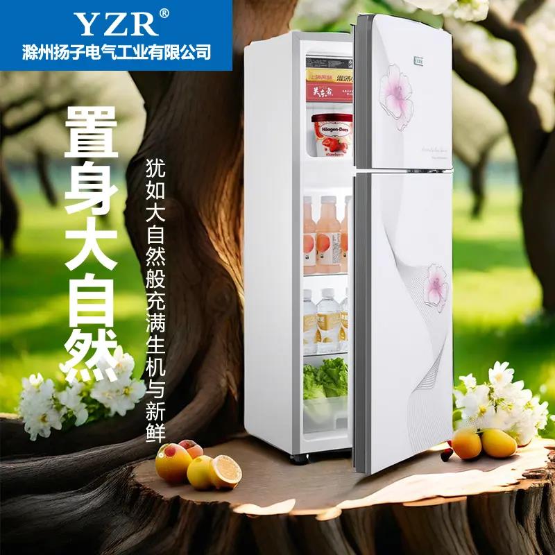 出租房冰箱家用双门宿舍超薄能效一级冷藏冷冻两用制冰小户型118L