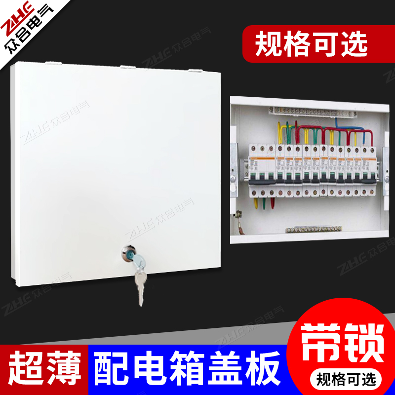 带锁无底镂空电箱PZ30盖板防护罩外壳门板金属材质白色刚性防护盒