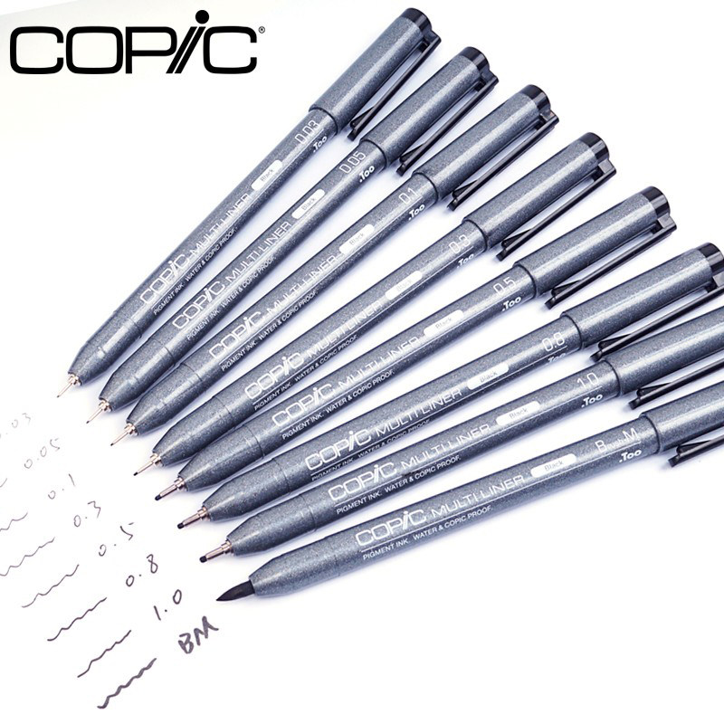 日本COPIC针管笔防水黑色软头