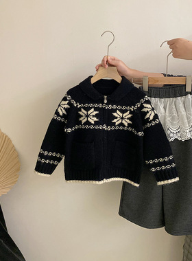 【安安家女童秋冬套装2025新款毛衣开衫中小童洋气潮流上衣R25632