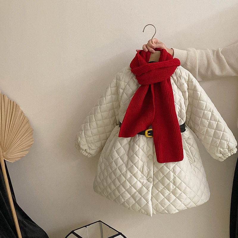 女童加厚棉服冬装2026新款洋气女宝宝中长款棉衣韩版儿童冬季外套