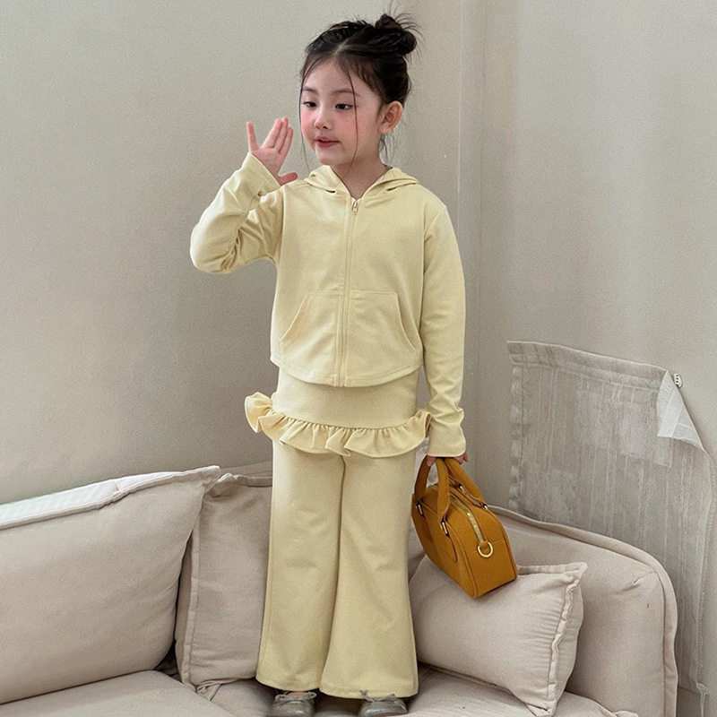 女童套装2026新款春秋儿童开衫外套上衣木耳边屁帘休闲裤两件套潮,童装/婴儿装/亲子装,套装,淘宝优惠券,粉丝福利购,淘宝优惠卷