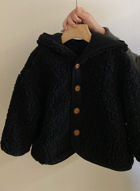 韩版女童秋冬休闲外套2025加绒保暖连帽毛毛外套童装洋气R24518