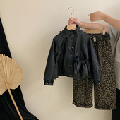 潮流上衣中大童洋气外套潮流 皮衣包包外套时尚 女童秋季 2025新款