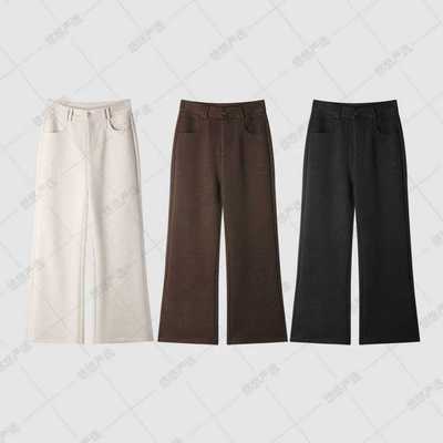 【窄版直筒小微喇】800克 高克重可机洗 秋冬加厚羊毛醋酸裤
