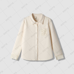 【舒芙蕾衬衫】2026早春新款女上衣花边拼接衬衣开衫~可机洗