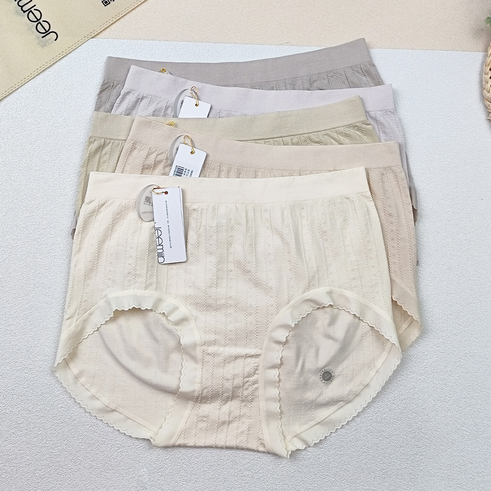 吉棉莫代尔无缝提花女内裤