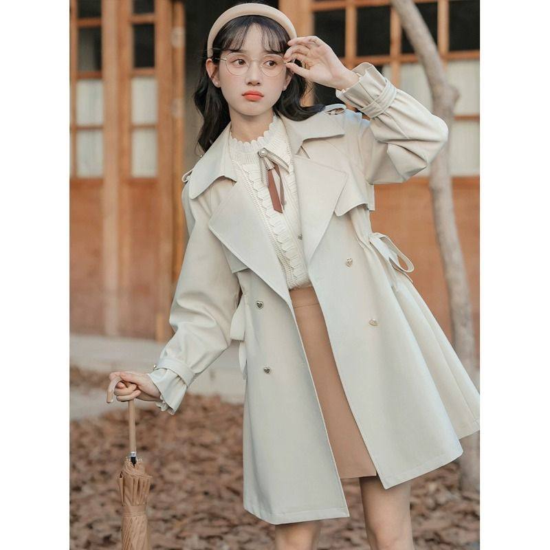小个子法式气质通勤风衣外套女装2025新款秋季英伦风韩版宽松大衣,女装/女士精品,风衣,淘宝优惠券,粉丝福利购,淘宝优惠卷