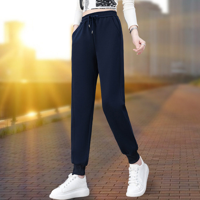 运动裤女款春秋季2026新款百搭时尚显瘦大码束脚卫裤休闲哈伦裤子