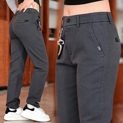 秋冬新款男士休闲裤直筒宽松弹力