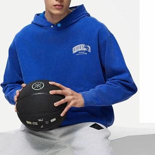 LiNing李宁 韦德系列 字母印花连帽加绒宽松套头卫衣 男款 梦幻蓝