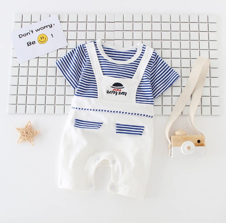 婴儿潮牌衣服短袖连体衣纯棉夏薄款新生儿外出包屁衣超萌外穿爬服|ruв категории Детская одежда, комбинезон/на одежду/Ха одежды - от Buy2taobao.com для оказания профессиональной услуги покупки агента Taobao