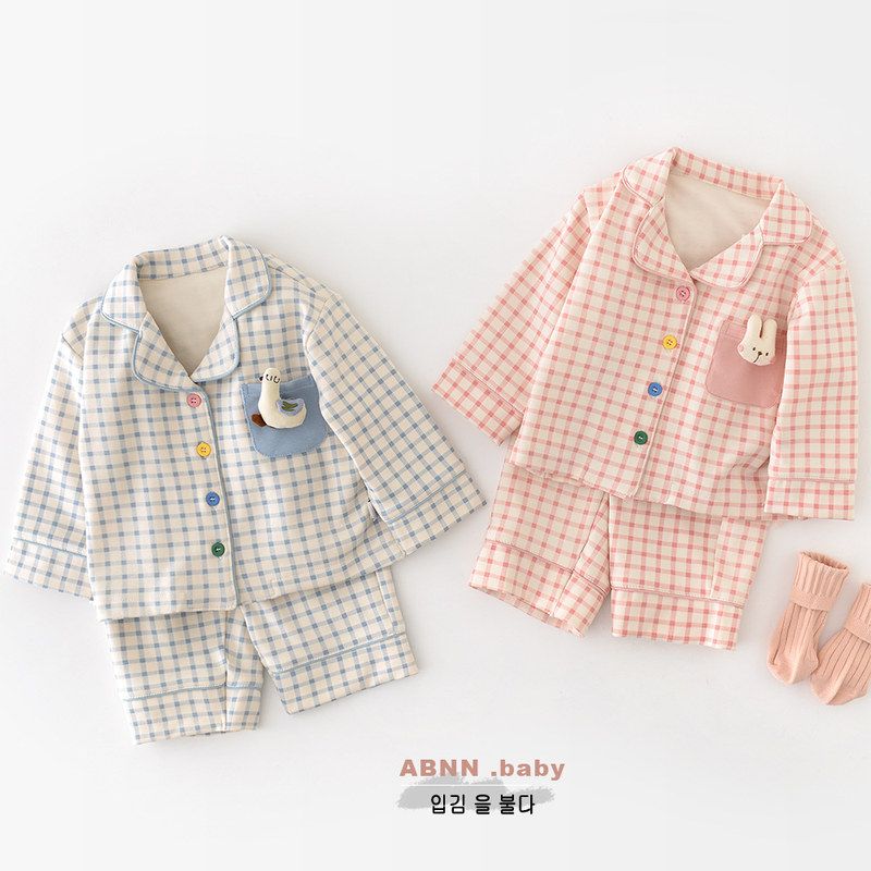 婴儿纯棉套装春秋新款男女宝宝外穿家居服韩版睡衣儿童翻领两件套