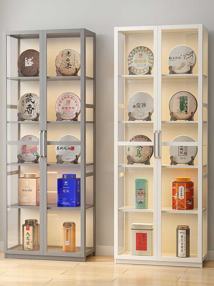 玻璃酒柜客厅靠墙餐边柜轻奢红酒透明收藏手办展示柜茶叶茶水碗柜