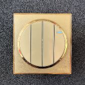 国际电工86型墙壁开关插座香槟金圆形 四开单控 4位四联单控开关