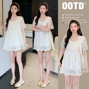 2026新款宽松显瘦甜美减龄气质时尚孕妇娃娃衫上衣+短裤套装