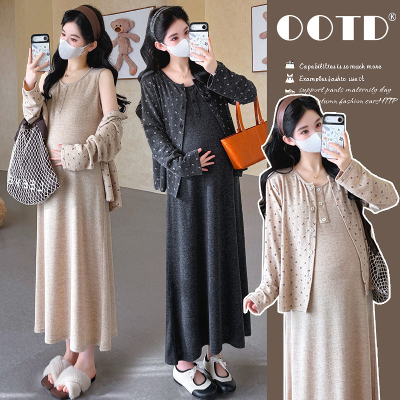 新款2026春季新孕妇大码吊带背心裙＋碎花开衫两件套复古韩版,孕妇装/孕产妇用品/营养,连衣裙,淘宝优惠券,粉丝福利购,淘宝优惠卷