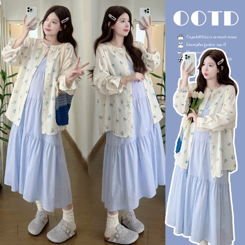 2026春夏新款碎花蛋糕吊带裙碎花衬衣孕妇两件套,孕妇装/孕产妇用品/营养,套装,淘宝优惠券,粉丝福利购,淘宝优惠卷