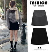 孕期加厚A字裙春季 小个子毛呢短裙早春款 2026新款 孕妇半身裙春装