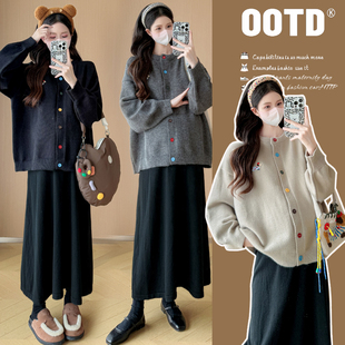 宽松刺绣小狗上衣 毛衣时尚 半身裙两件套 秋冬2025新款 孕妇装