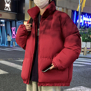 2024年男士羽绒服短款连帽棉衣青少年学生帅气面包服加厚冬季外套