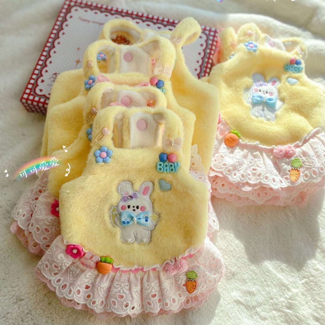 狗狗衣服秋冬款毛绒裙子泰迪博美柯基中小型犬宠物衣服猫咪衣服