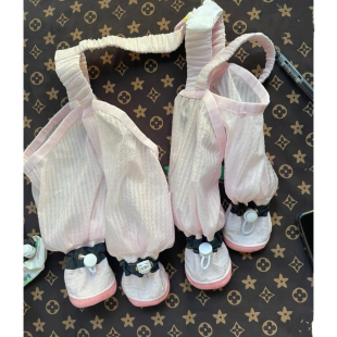 狗狗防尘裤遛弯裤春夏防脏防虫四脚裤含鞋子护腿小型犬四季衣服