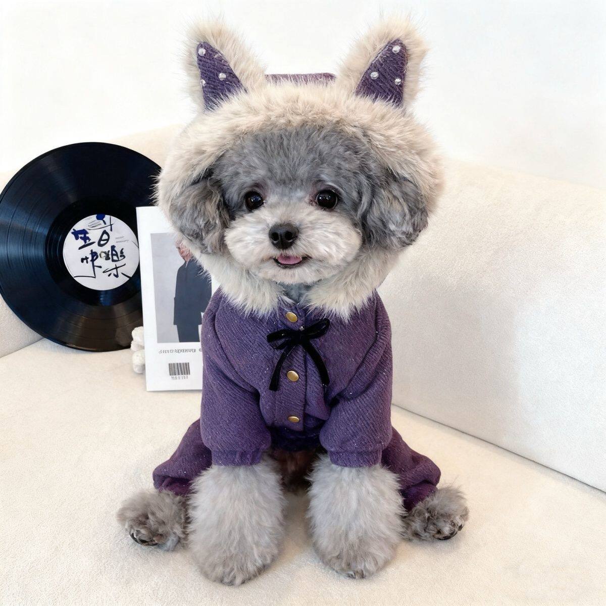 小狗狗衣服冬装加厚保暖泰迪比熊雪纳瑞小型犬宠物四脚棉衣秋冬天