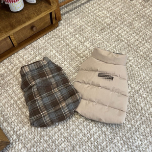 韩版 秋冬狗狗保暖棉服宠物马甲外套雪纳瑞泰迪比熊猫咪