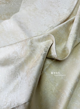 【半米价】香槟白金卡其色双面鎏金提花面料服装设计布艺手工diy