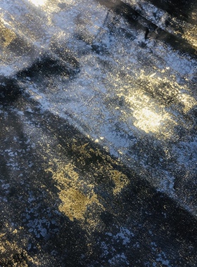 【半米价】藏蓝橘色洒金国风大气高端提花服装设计面料手工家居