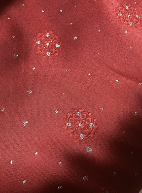 【半米价】中国红织金古宝纹金丝提花面料古风婚礼设计祥云团碎金